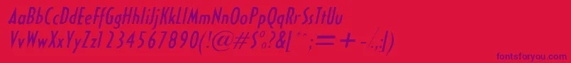 Police HalseycondsskItalic – polices violettes sur fond rouge