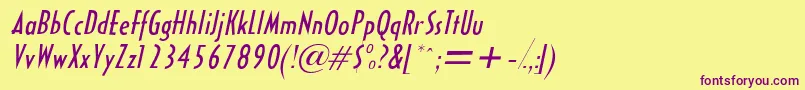 HalseycondsskItalic Font – Purple Fonts on Yellow Background