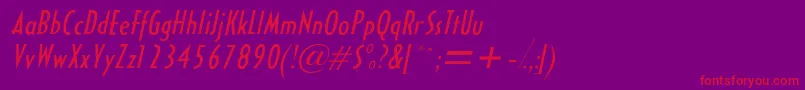 HalseycondsskItalic Font – Red Fonts on Purple Background