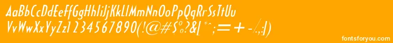 HalseycondsskItalic-Schriftart – Weiße Schriften auf orangefarbenem Hintergrund