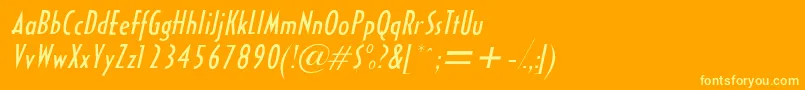 HalseycondsskItalic-Schriftart – Gelbe Schriften auf orangefarbenem Hintergrund