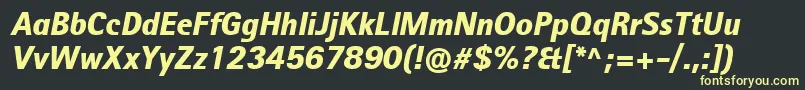 RotisIiSansProBlackItalic Font – Yellow Fonts on Black Background