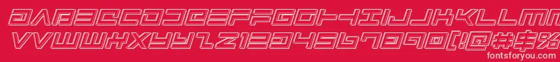 Avengerengraveital-Schriftart – Rosa Schriften auf rotem Hintergrund