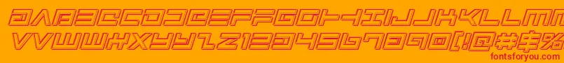 Avengerengraveital Font – Red Fonts on Orange Background