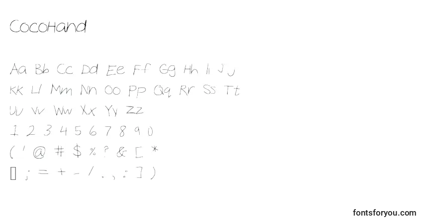 Schriftart CocoHand – Alphabet, Zahlen, spezielle Symbole