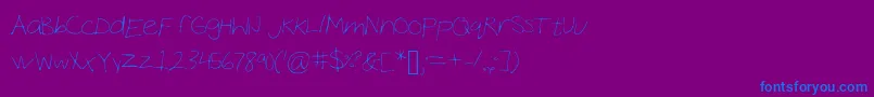 CocoHand Font – Blue Fonts on Purple Background