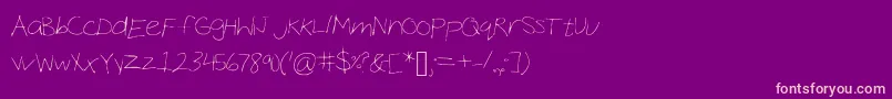 CocoHand Font – Pink Fonts on Purple Background