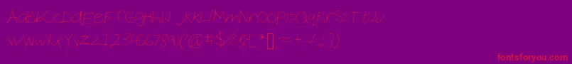 CocoHand Font – Red Fonts on Purple Background