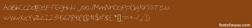 Шрифт CocoHand – белые шрифты на коричневом фоне