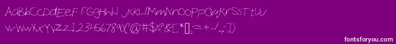 Шрифт CocoHand – белые шрифты на фиолетовом фоне