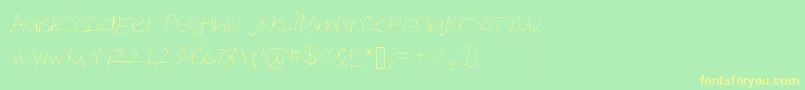 CocoHand Font – Yellow Fonts on Green Background