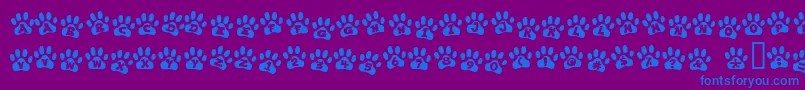 EnnobledPet-Schriftart – Blaue Schriften auf violettem Hintergrund