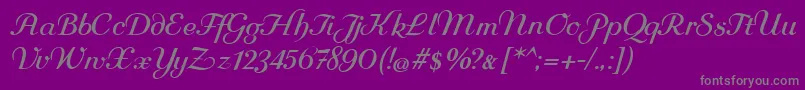 Rundkursiv Font – Gray Fonts on Purple Background