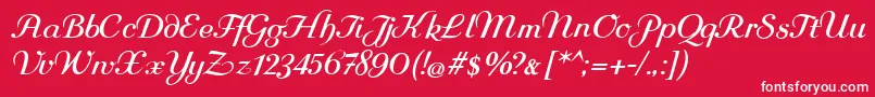 Rundkursiv Font – White Fonts on Red Background