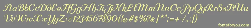 Rundkursiv Font – Yellow Fonts on Gray Background