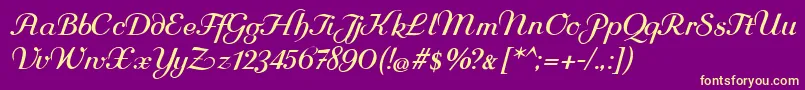 Rundkursiv Font – Yellow Fonts on Purple Background