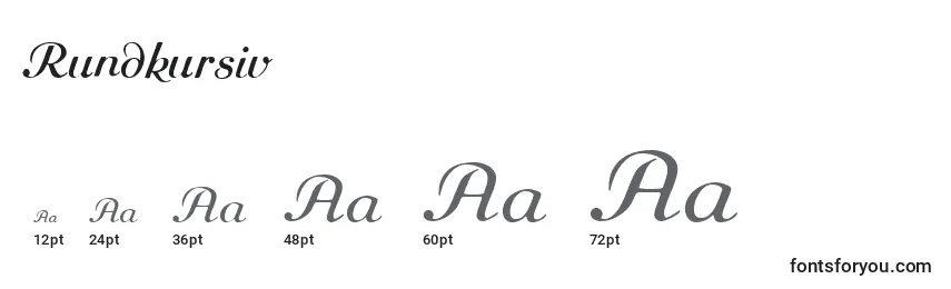 Rundkursiv Font Sizes