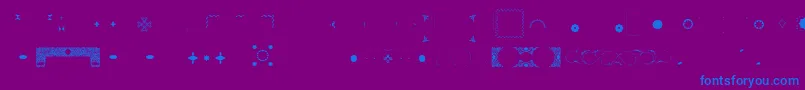 Czcionka Pfornmtreasures3Layer4 – niebieskie czcionki na fioletowym tle