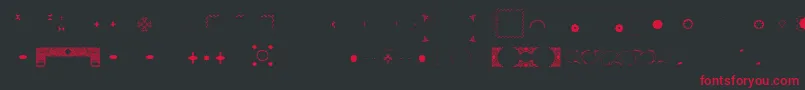 Czcionka Pfornmtreasures3Layer4 – czerwone czcionki na czarnym tle