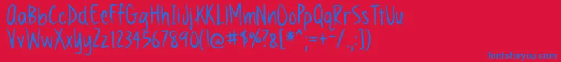 BmdVanillaTwilight Font – Blue Fonts on Red Background