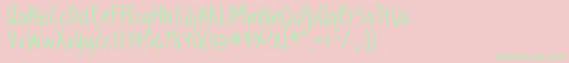 BmdVanillaTwilight Font – Green Fonts on Pink Background