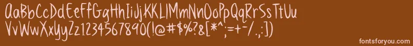フォントBmdVanillaTwilight – 茶色の背景にピンクのフォント