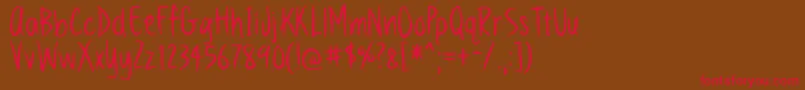 BmdVanillaTwilight Font – Red Fonts on Brown Background
