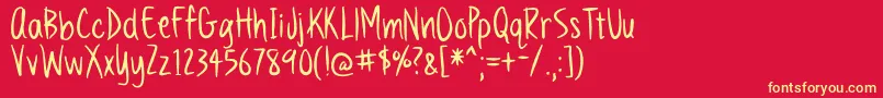 BmdVanillaTwilight Font – Yellow Fonts on Red Background