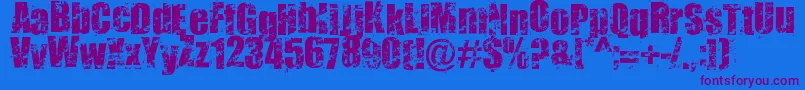 Smudgers Font – Purple Fonts on Blue Background