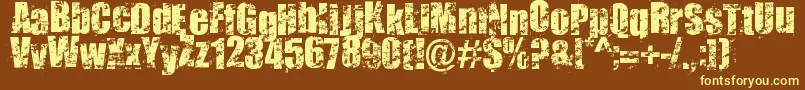 Smudgers Font – Yellow Fonts on Brown Background