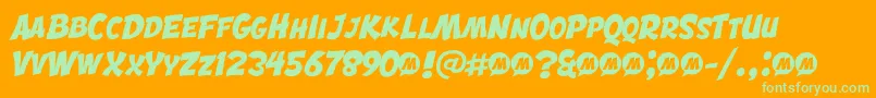 Engcomica Font – Green Fonts on Orange Background