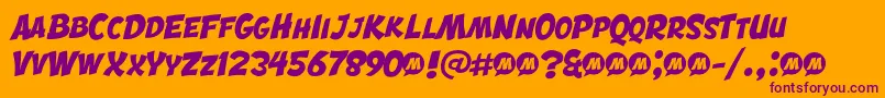 Engcomica Font – Purple Fonts on Orange Background