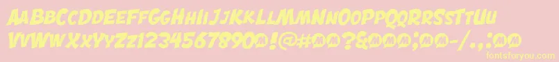 Engcomica Font – Yellow Fonts on Pink Background