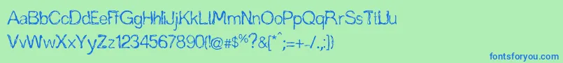 Marina Font – Blue Fonts on Green Background
