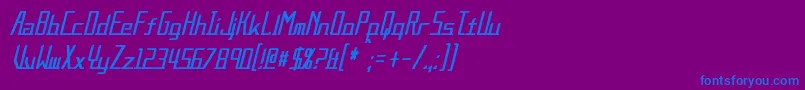 フォントAlternationCondensedItalic – 紫色の背景に青い文字