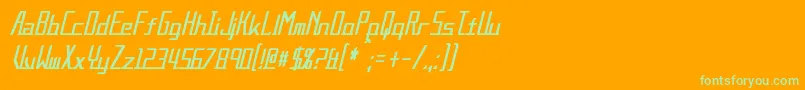 フォントAlternationCondensedItalic – オレンジの背景に緑のフォント