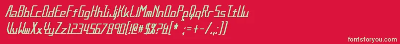 フォントAlternationCondensedItalic – 赤い背景に緑の文字