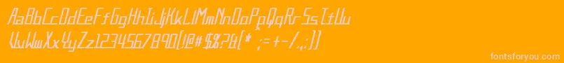 フォントAlternationCondensedItalic – オレンジの背景にピンクのフォント