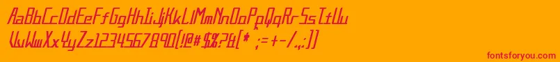 フォントAlternationCondensedItalic – オレンジの背景に赤い文字