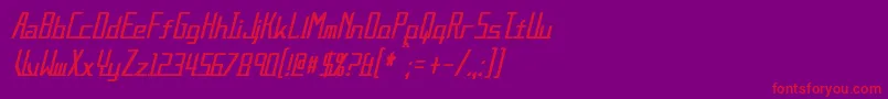 AlternationCondensedItalic Font – Red Fonts on Purple Background