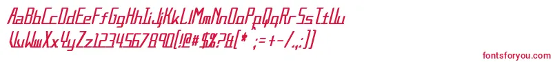 フォントAlternationCondensedItalic – 白い背景に赤い文字