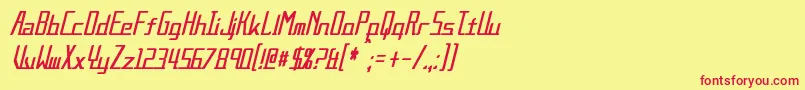 AlternationCondensedItalic Font – Red Fonts on Yellow Background