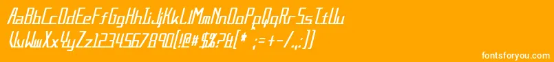 Шрифт AlternationCondensedItalic – белые шрифты на оранжевом фоне