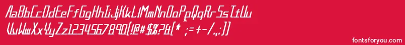 フォントAlternationCondensedItalic – 赤い背景に白い文字