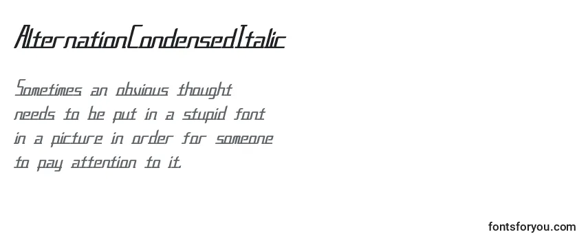 AlternationCondensedItalic Font