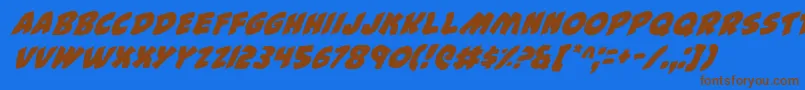 44i Font – Brown Fonts on Blue Background