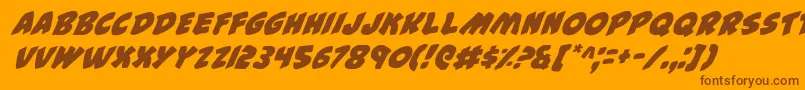 44i Font – Brown Fonts on Orange Background