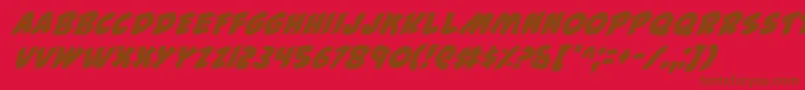 44i Font – Brown Fonts on Red Background
