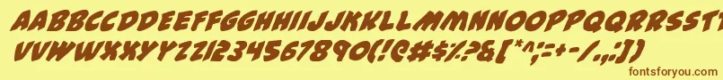 44i Font – Brown Fonts on Yellow Background