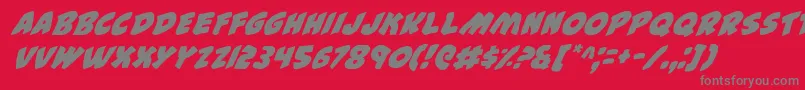 44i Font – Gray Fonts on Red Background